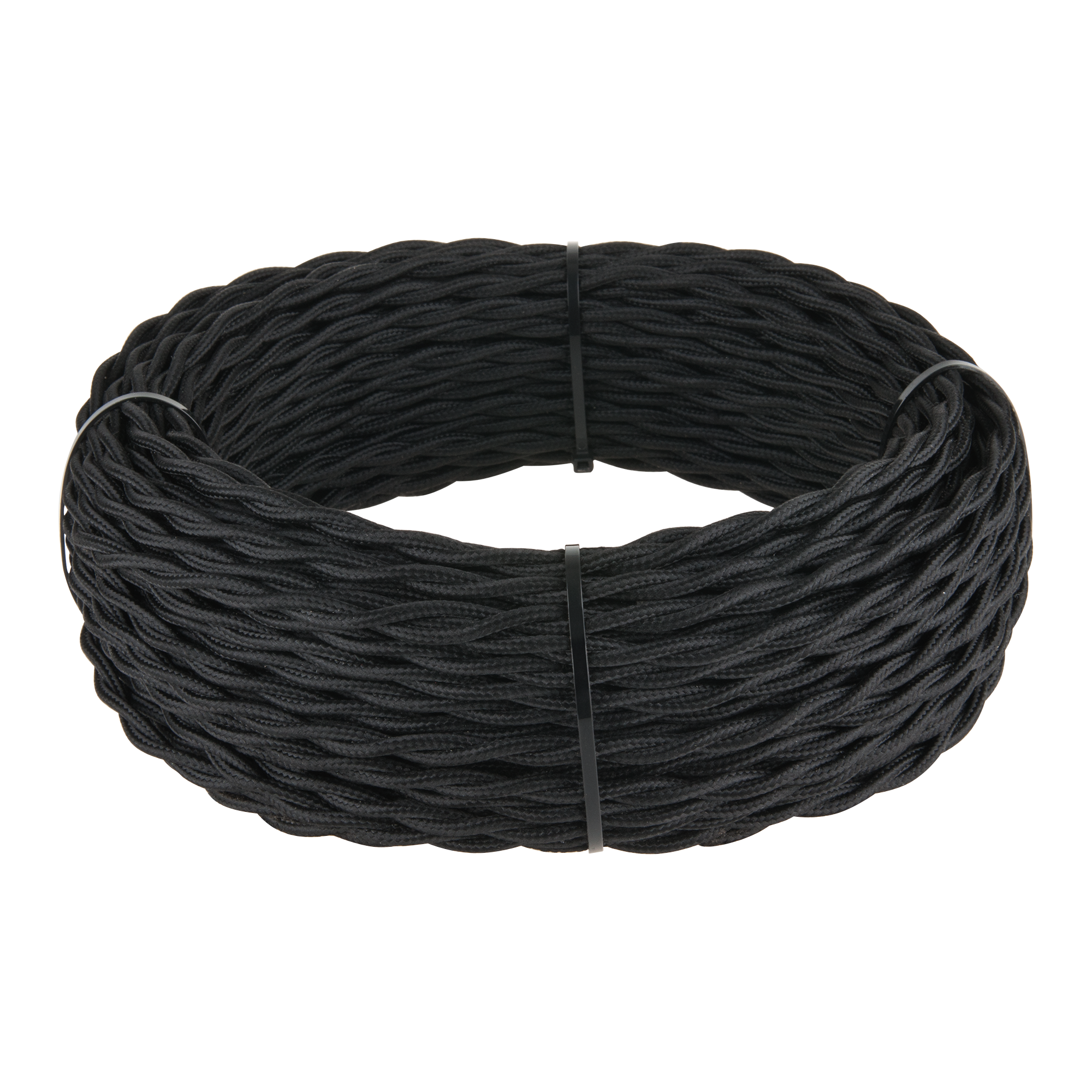 Ретро кабель витой 3х2,5 (черный) 50 м Werkel Ретро кабель черный W6453608. Фото 1