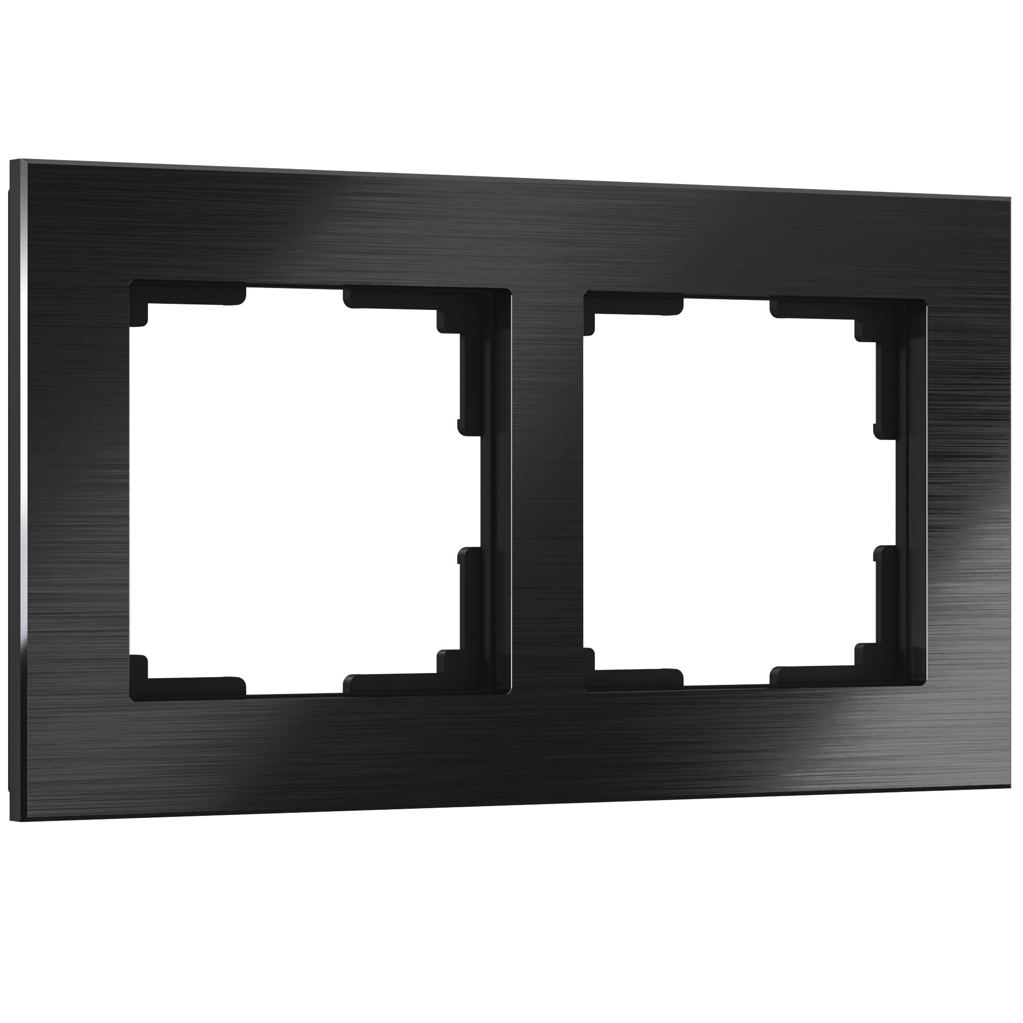 Рамка на 2 поста (черный алюминий) Werkel Aluminium черный алюминий W0021708. Фото 1