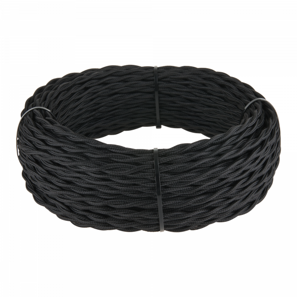 W6452508 Ретро кабель витой 2х1,5 (черный) 50 м