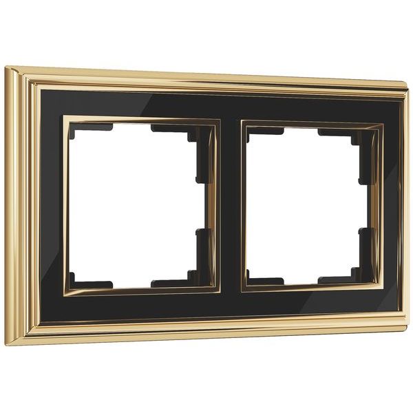 Рамка на 2 поста (золото/черный) WL17-Frame-02
