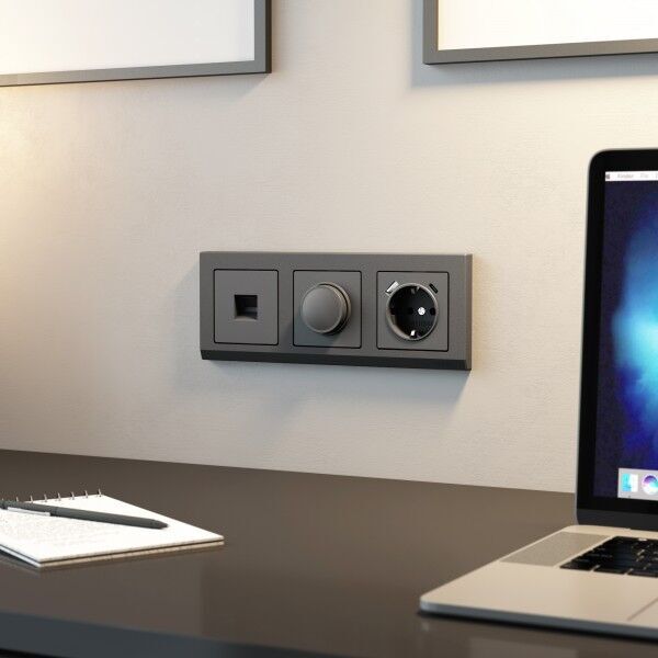 Розетка Ethernet RJ-45 (графит матовый) Werkel W1181064. Официальный сайт.