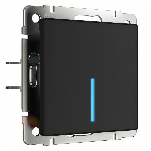 Сенсорный выключатель одноклавишный с подсветкой 1000&nbsp;Вт (черный матовый) W4510008