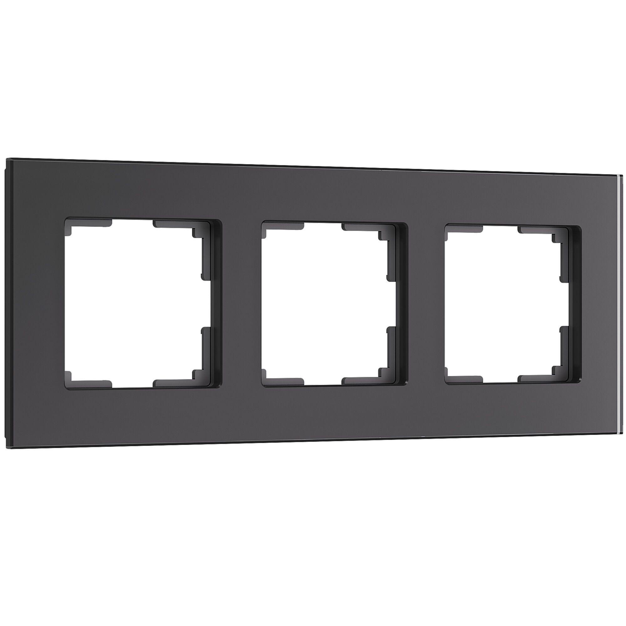 Рамка на 3 поста Senso (черный, стекло soft-touch) Werkel Senso черный soft-touch W0033108. Фото 1