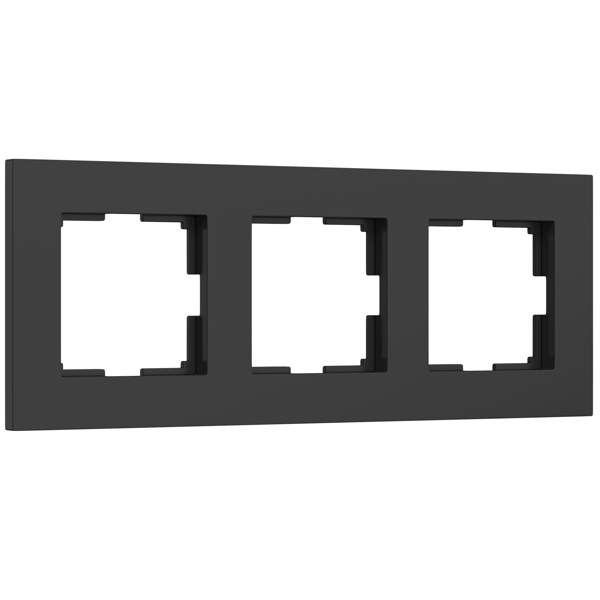 Рамка на 3 поста Slab (черный матовый) W0032908 W0032908