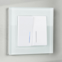 Белая стеклянная рамка для выключателя